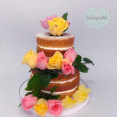 Torta Desnuda de Flores Naturales - Cake by Dulcepastel.com