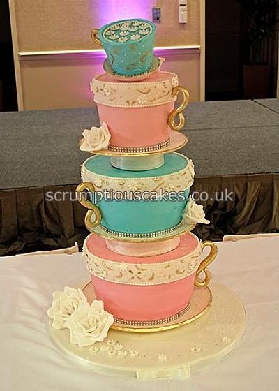 Tea Cup & Saucer Wedding Cake - Cake by Scrumptious Cakes