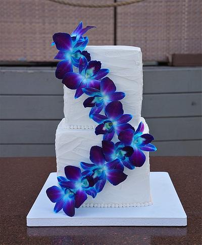 Buttercream Ruched Orchid Cake - Cake by manda