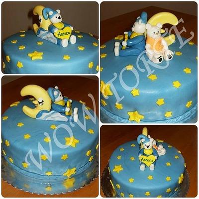 Moon, stars and a teddy bear - Cake by Ana