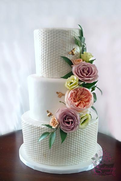Blush of Gold Honeycomb - Cake by Enticing Cakes Inc.
