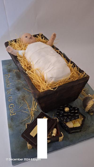 Jesus in the manger - Cake by TheCakemanDulwich