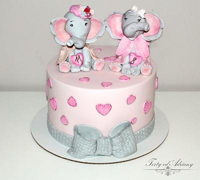  elephants for sisters - Cake by Adriana12