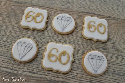 60th Wedding Anniversary Cookies - Cake by Sweet Shop Cakes