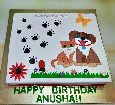 Dog and Cat cake - Cake by Sweet Mantra Homemade Customized Cakes Pune