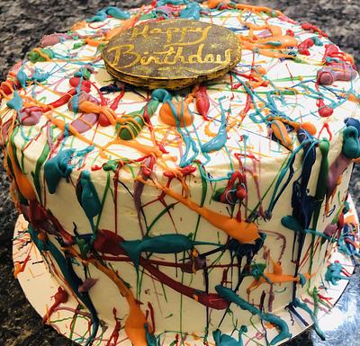 Color splatter cake - Cake by MerMade