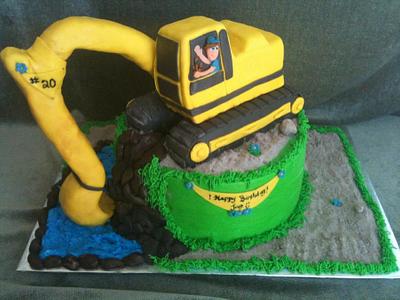 Trackhoe Cake - Cake by Joy Jarriel