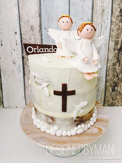 Angels Baptism cake - Cake by designed by mani