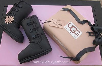 Ugg Boots and box cake - Cake by CuriAUSSIEty  Cakes