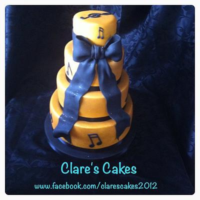 black and gold x factor cake - Cake by Clare's Cakes - Leicester