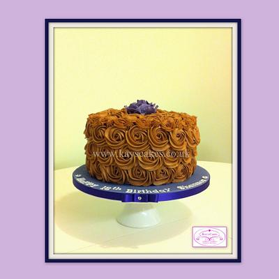 Dark Chocolate Orange Rose Swirl Cake - Cake by Kays Cakes