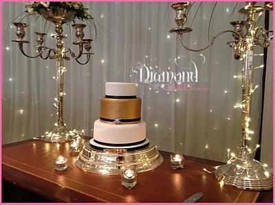 Gold and White Wedding Cake - Cake by DiamondCakesCarlow