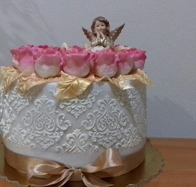 Cake with porcelain angel - Cake by Ellyys