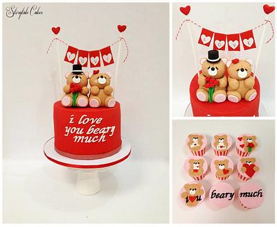 I love you beary much cake and cupcakes - Cake by Storytalecakes