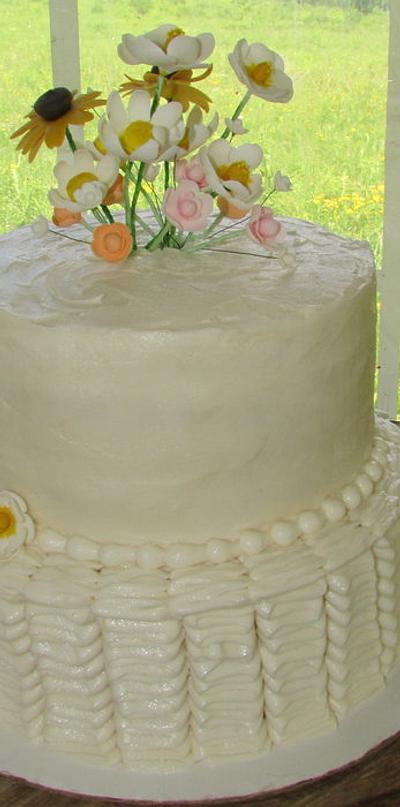 Wildflowers & Ruffles Wedding Cake - Cake by Samantha Eyth