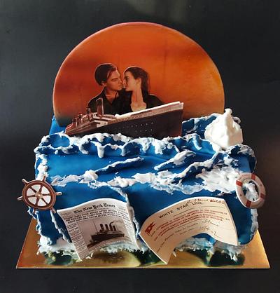 Titanic theme on a chocolate cake - Cake by Rita