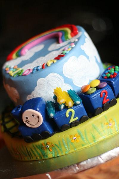 Rainbow  and choo choo train - Cake by Joy Apollis