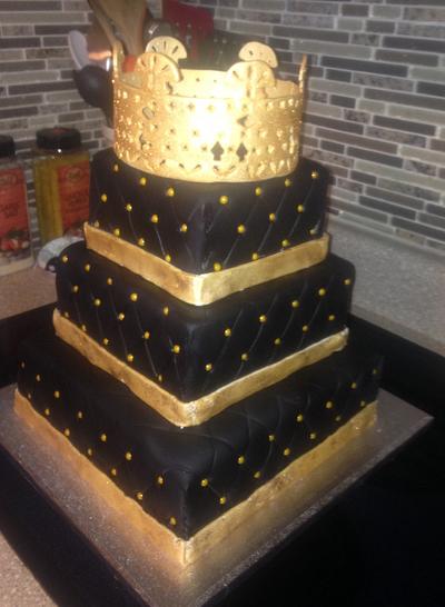 3 Tier 18th Birthday party.  Handmade crown. - Cake by Msmaddiecake