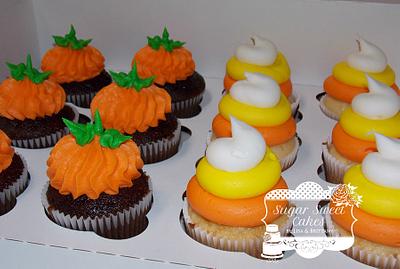 Pumpkin & Candy Corn Cupcakes - Cake by Sugar Sweet Cakes