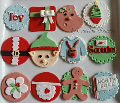 Cheerful Christmas Cupcake Toppers - Cake by Love Cake Create