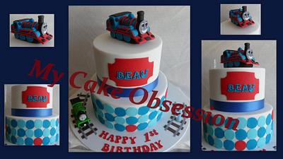 Thomas Tank Engine 2 tier - Cake by My Cake Obsession