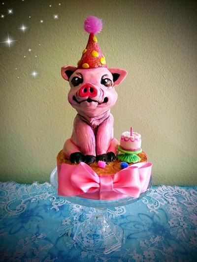 Pig Cake Topper - Cake by Bethann Dubey