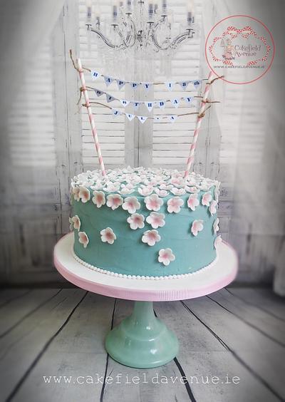 Turquoise & Blossoms - Cake by Agatha Rogowska ( Cakefield Avenue)