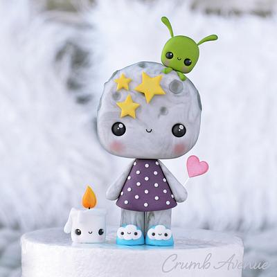 Moon Cake Topper - Cake by Crumb Avenue