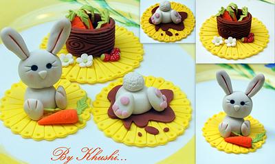 Bunny Cupcake toppers...Inspired by Cake Therapy - Cake by khushi