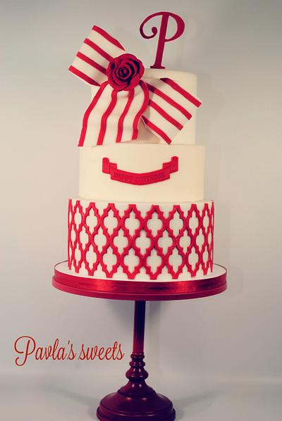 Red and white elegance  - Cake by Pavlina Kocan (Pavla's sweets)