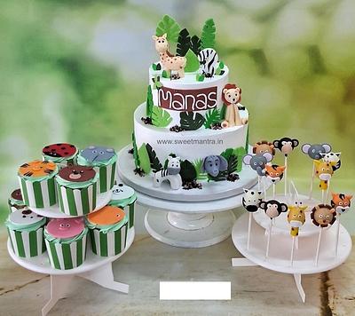 Jungle theme dessert table - Cake by Sweet Mantra Homemade Customized Cakes Pune