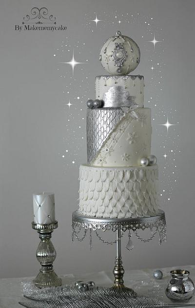 VINTAGE WHITE CHRISTMAS For AMERICAN CAKE DECORATING PRINTED MAGAZINE DEC ISSUE - Cake by Eva Salazar 