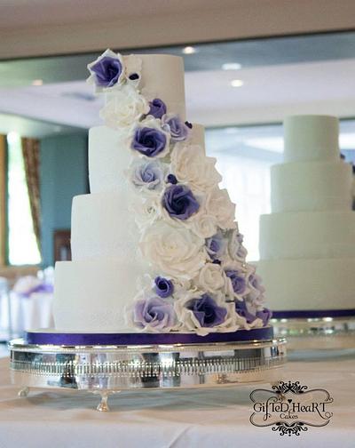 Purple Rose Cascade - Cake by Emma Waddington - Gifted Heart Cakes