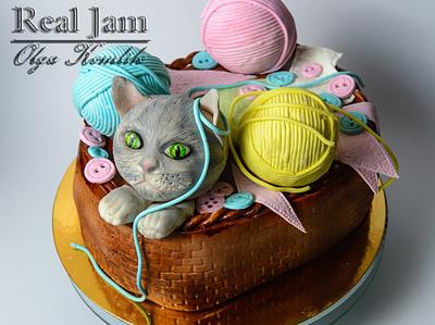 Kitten in the basket - Cake by Olya
