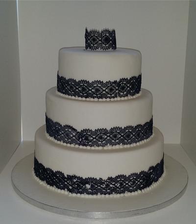 Black and white lace cake - Cake by realdealuk