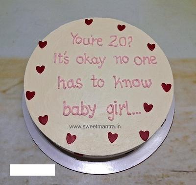 Funny cake for 20th birthday - Cake by Sweet Mantra Homemade Customized Cakes Pune