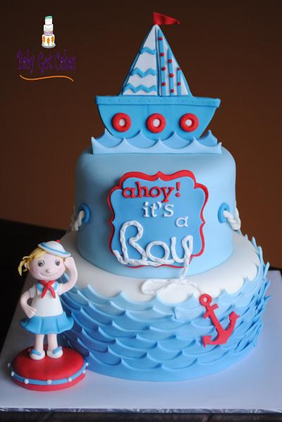 Nautical Baby Shower with Big Sister Salute! - Cake by Baby Got Cakes
