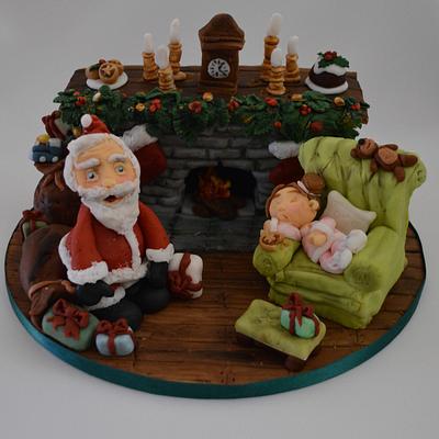 Christmas Fireplace Cake - Cake by Juliana’s Cake Laboratory 