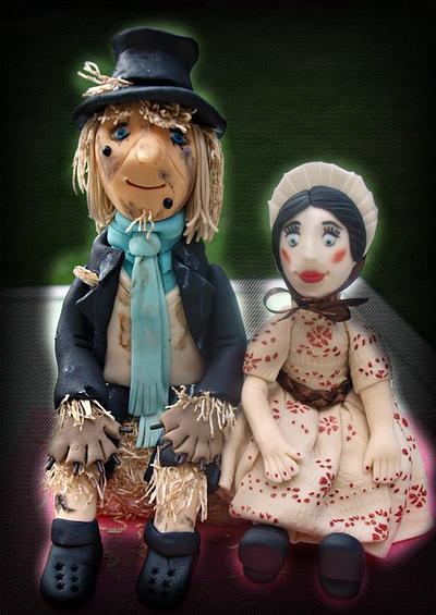 Worzel Gummidge and Aunt Sally Wedding cake toppers - Cake by Deb-beesdelights