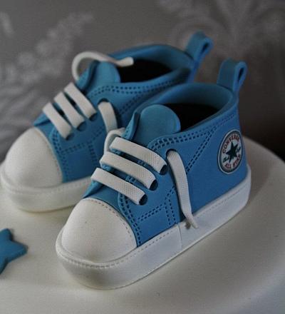 baby converse christening cake - Cake by Symphony in Sugar