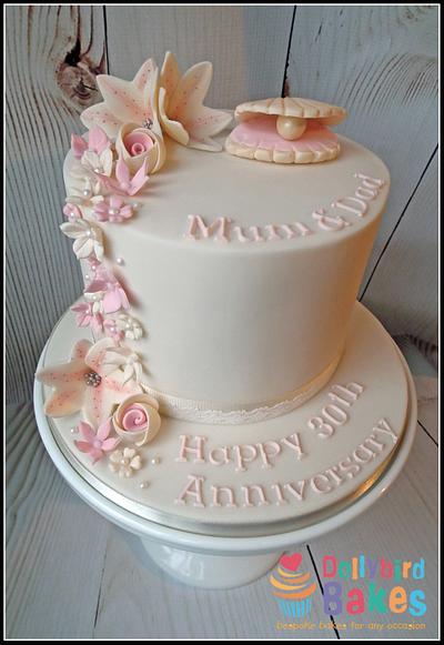 Pearl Wedding Anniversary Cake - Cake by Dollybird Bakes