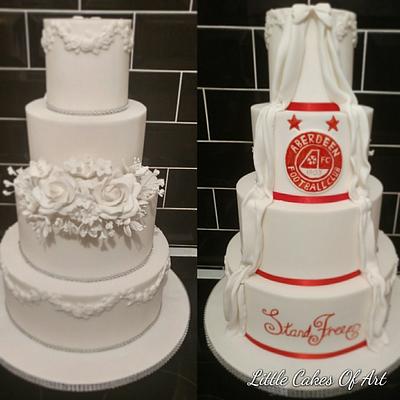 Aberdeen FC wedding cake - Cake by Little Cakes Of Art