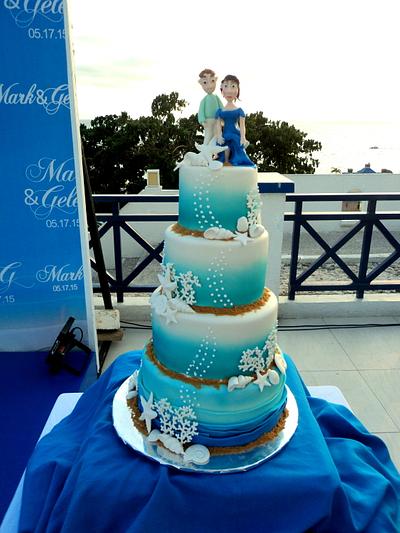 Beach themed wedcake - Cake by Xavier Boado