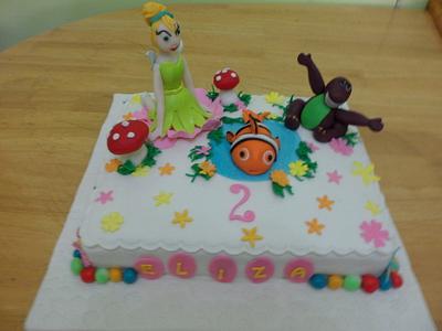 Tinkerbell , Barney & Nemo Cake - Cake by JudeCreations