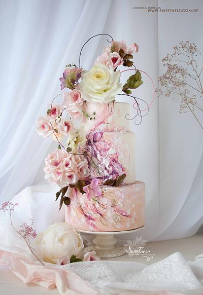 Elegant Dusty Rose Cake - Cake by Ludmilla Gruslak