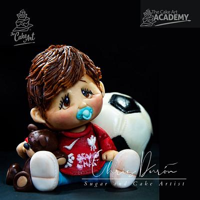 3D Fondant Baby for a Liverpool Fan  - Cake by Chris Durón from thecakeart.academy