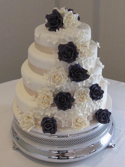 Rose Romance Wedding Cake - Cake by Cakexstacy