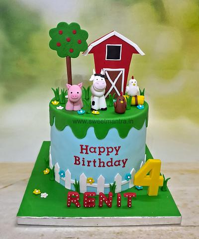 Animals in farm cake - Cake by Sweet Mantra Homemade Customized Cakes Pune