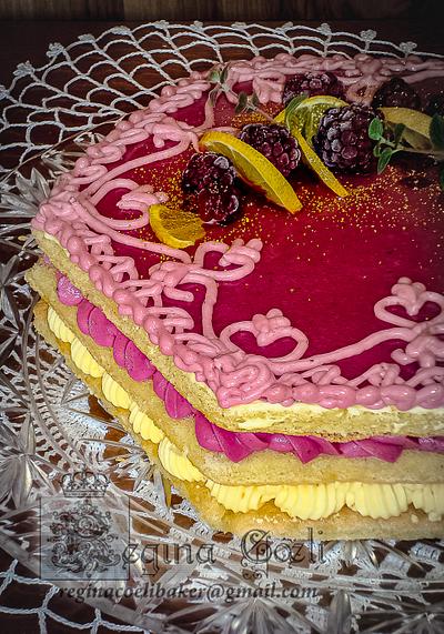 Saint Valentines - Blackberry Lemon Opera! - Cake by Regina Coeli Baker
