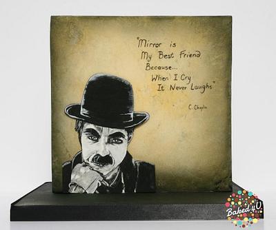 Charlie Chaplin - 'Mirror' quote - Cake by Baked4U